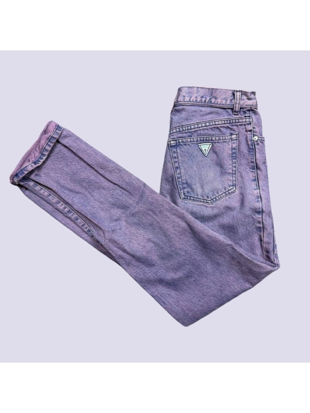 Vintage Guess Jeans Womens 33 Purple Stone Wash Denim High Rise USA 10001